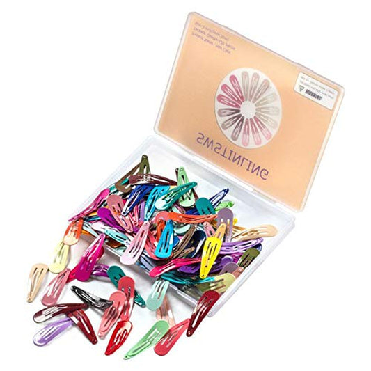 120 Pack Colorful Barrettes, 2 Inch Barrettes Metal Snap Hair Clips Candy Color Hair Accessories for Kids Teens, Toddlers,Women(40 Colors)