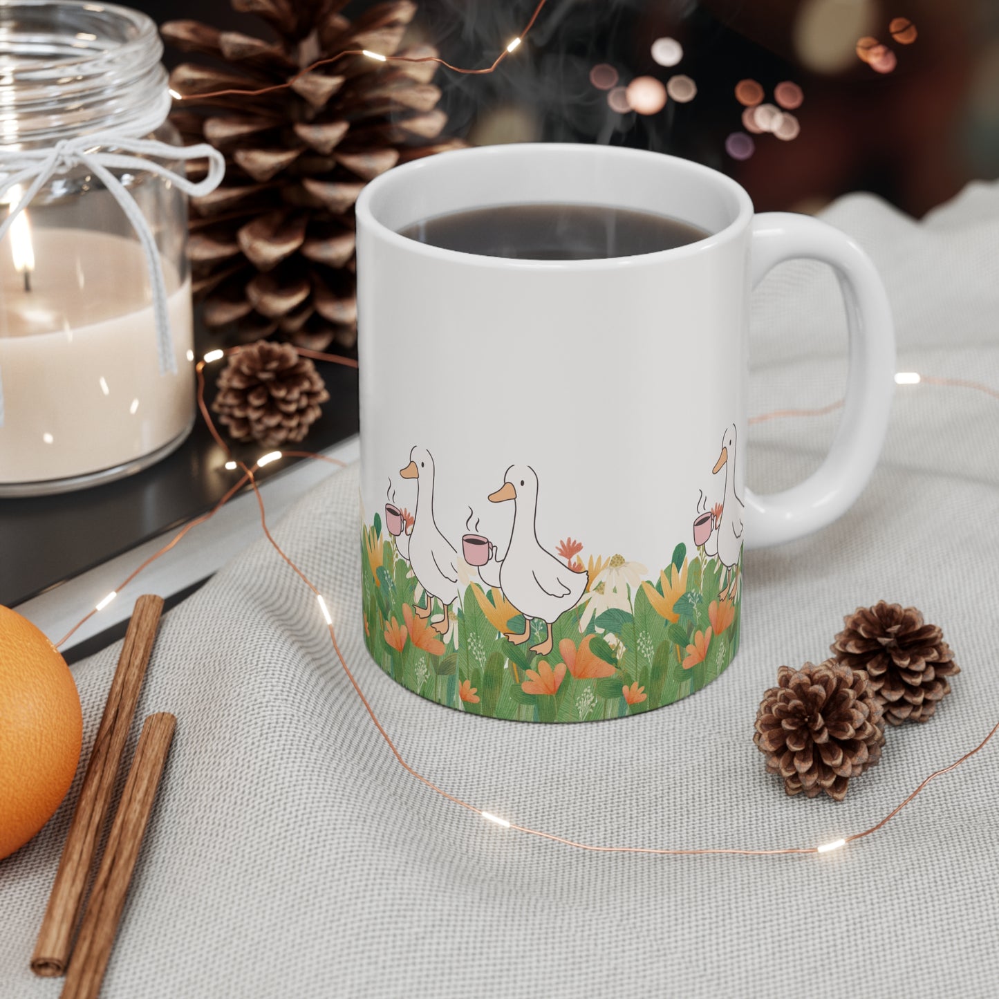 Charming Duck-Themed 11oz Mug, Gift for Nature Lovers, Kitchen Decor, Tea or Coffee Mug, Rustic Home Decor, Unique Gift Idea