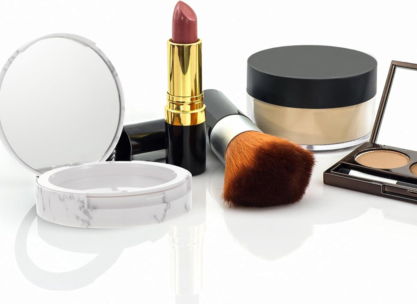 Makeup Powder Container Pressed Powder Box 2Pcs Compact Cosmetic Powder Containers Makeup Empty Loose Powder Boxes (Assorted Color) Makeup Powder Puff