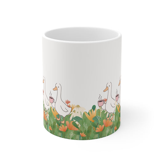 Charming Duck-Themed 11oz Mug, Gift for Nature Lovers, Kitchen Decor, Tea or Coffee Mug, Rustic Home Decor, Unique Gift Idea