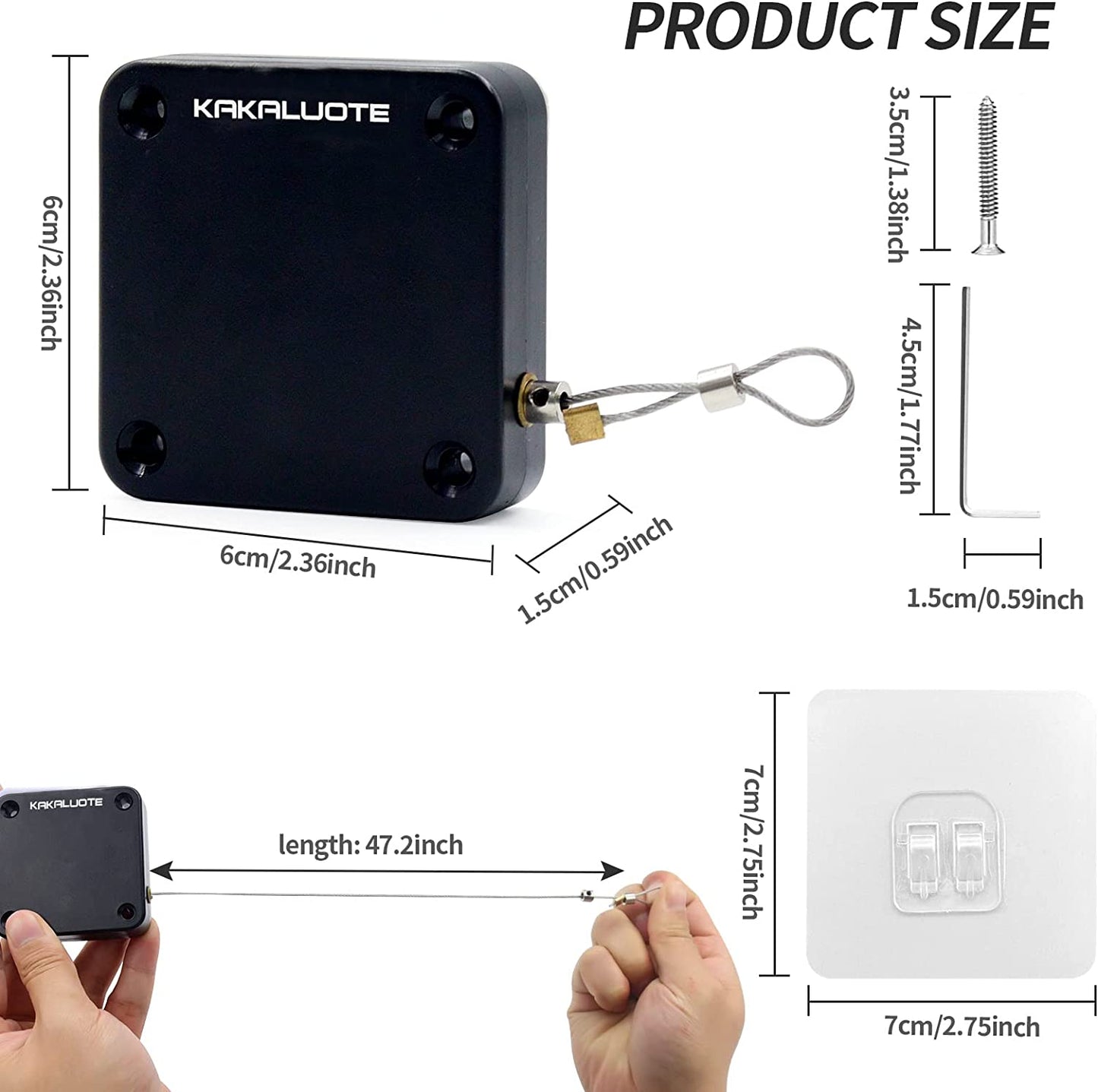 KAKALUOTE Punch-Free Automatic Sensor Door Closer, Multifunctional Auto Door Closer with Drawstring, Residential Commercial Use (1 Pack)