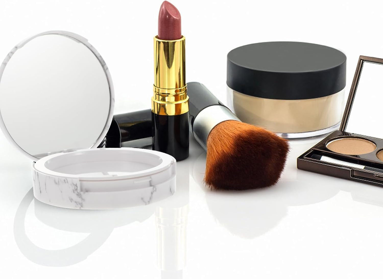 Makeup Powder Container Pressed Powder Box 2Pcs Compact Cosmetic Powder Containers Makeup Empty Loose Powder Boxes (Assorted Color) Makeup Powder Puff